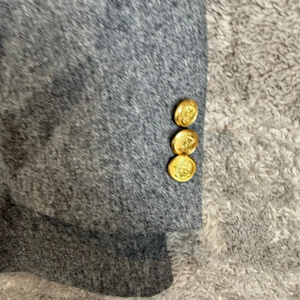 Stanley Blacker Jordan Marsh Gray Wool Blazer Sport Coat Jacket Gold Buttons